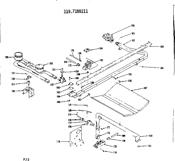 Oven and top burner section