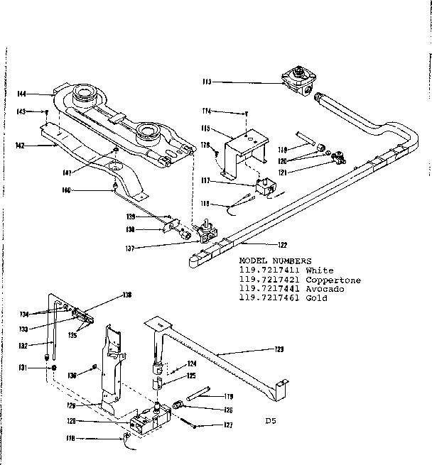 OVEN AND TOP BURNER SECTION