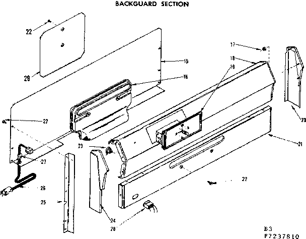 Backguard section