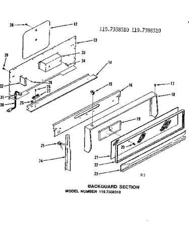 Backguard section