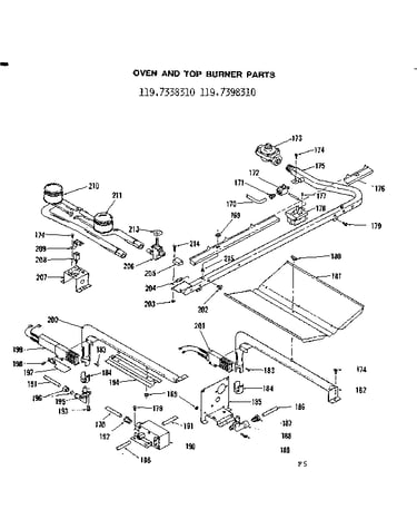 Oven and top burner parts