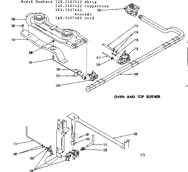 Oven and top burner