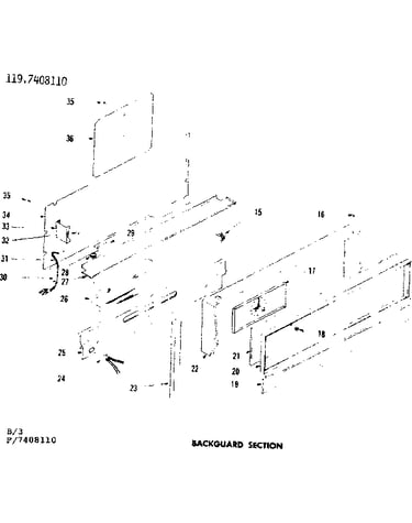 Backguard section