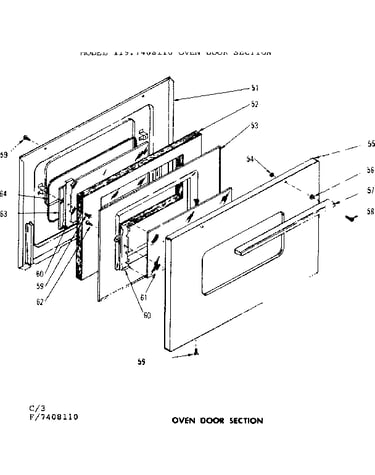 Oven door section