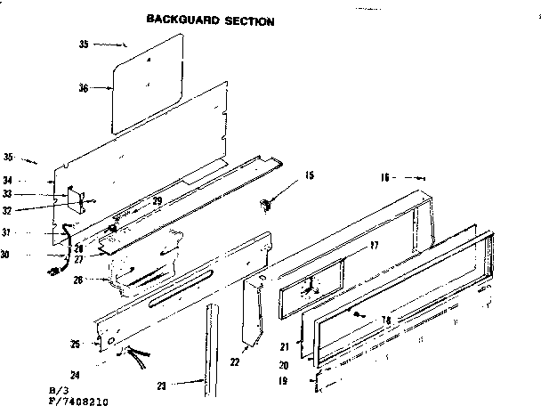 Backguard section