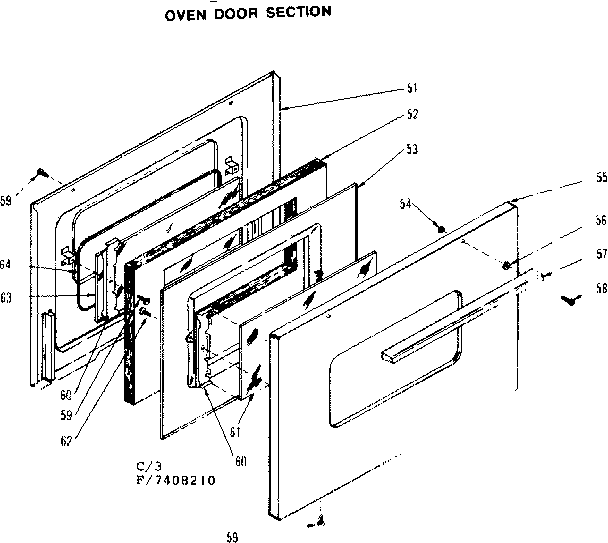 Oven door section