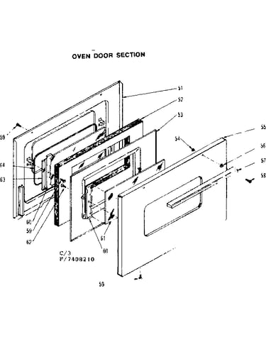 Oven door section
