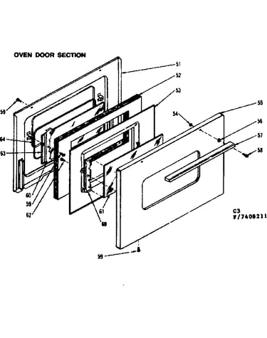 Oven door section