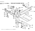 Kenmore 1197408211 oven and top burner section diagram