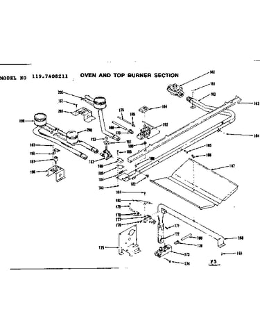 Oven and top burner section