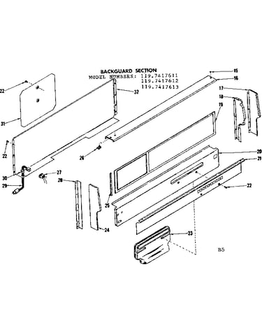 Backguard section