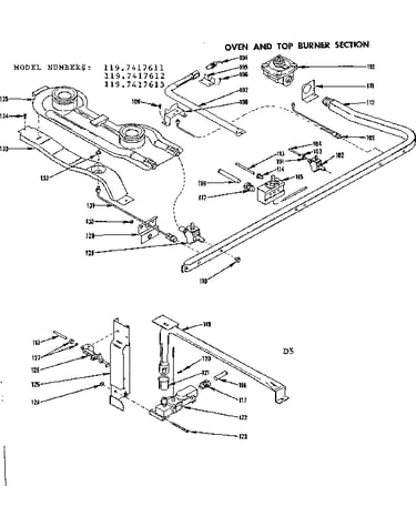Oven and top burner section