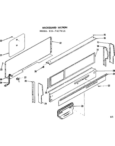 Backguard section