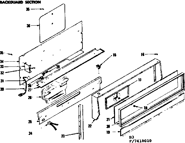 Backguard section