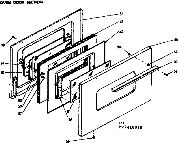 Oven door section