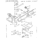 Kenmore 1197418011 oven and top burner section diagram