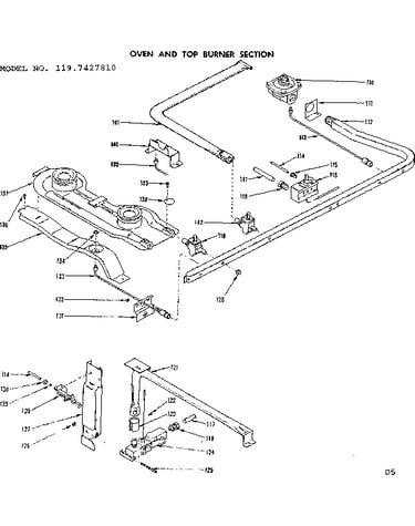 Oven and top burner section