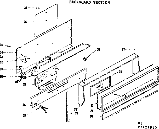 Backguard section