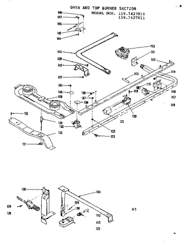 Oven and top burner section