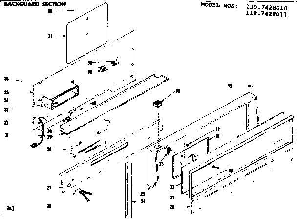 Backguard section