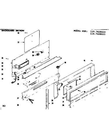 Backguard section