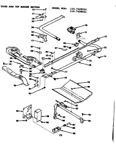 Oven and top burner section