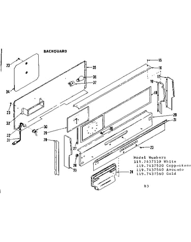 Backguard section