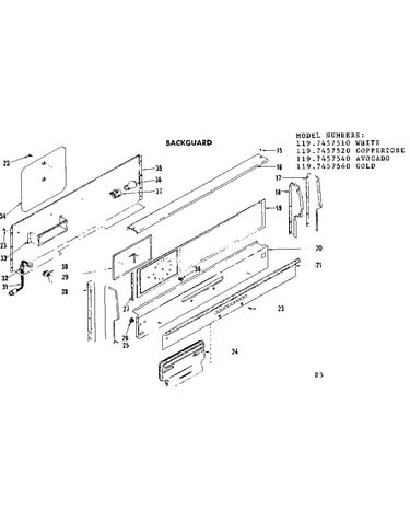 Backguard section
