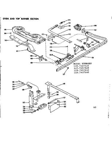 Oven and top burner section
