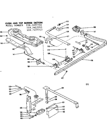 Oven and top burner section