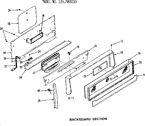 Backguard section