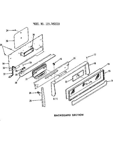 Backguard section