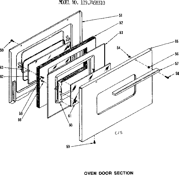 Oven door section