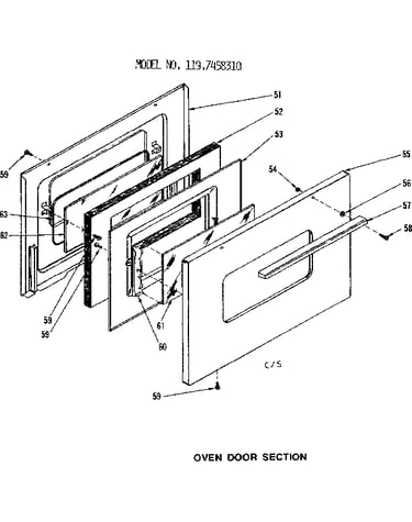 Oven door section
