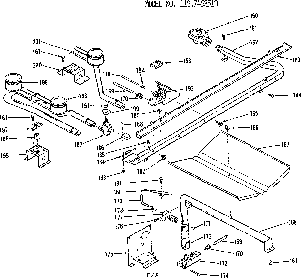 Oven and top burner section