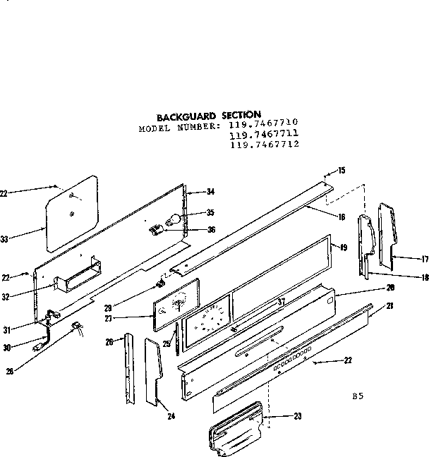Backguard section