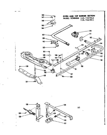Oven and top burner section