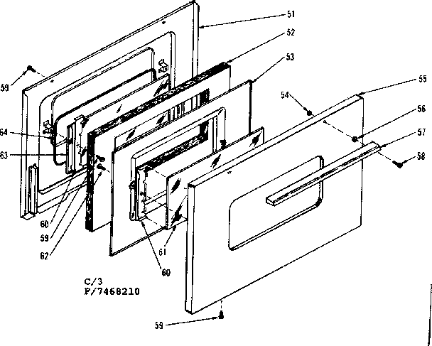 Oven door section