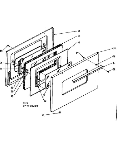 Oven door section