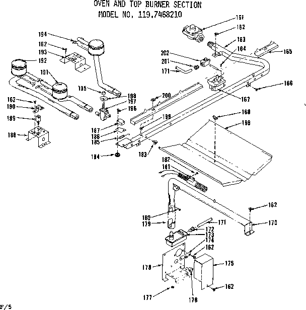 Oven and top burner section