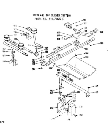 Oven and top burner section