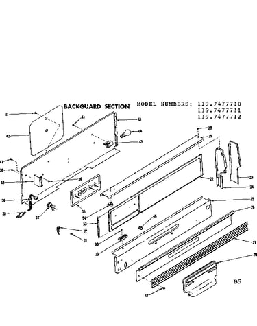 Backguard section