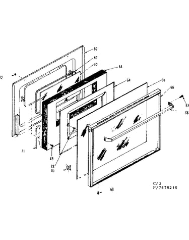 Oven door section