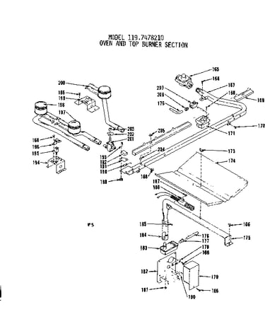 Oven and top burner section