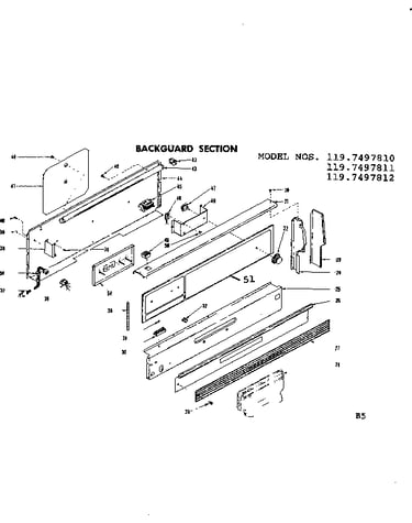 Backguard section