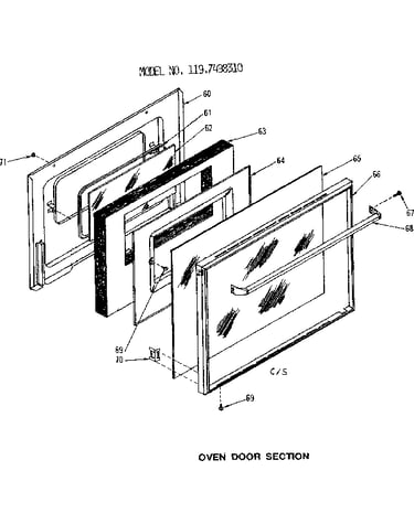 Oven door section