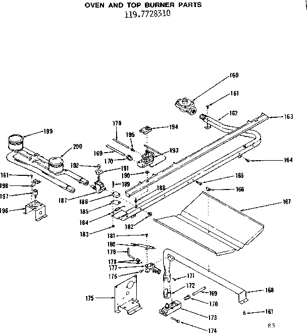 Oven and top burner parts