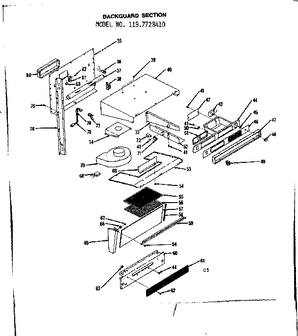 Backguard section