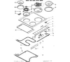 Kenmore 1199027660 main top and oven units section diagram