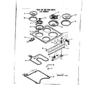 Kenmore 1199048310 main top and oven units diagram